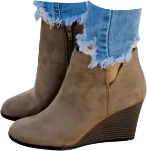 Ankle Boots for Women, Womens Cowboy Boots Low Heel Pointed Toe Retro Cowgirl Boots Chunky Heels Zipper Short Boots