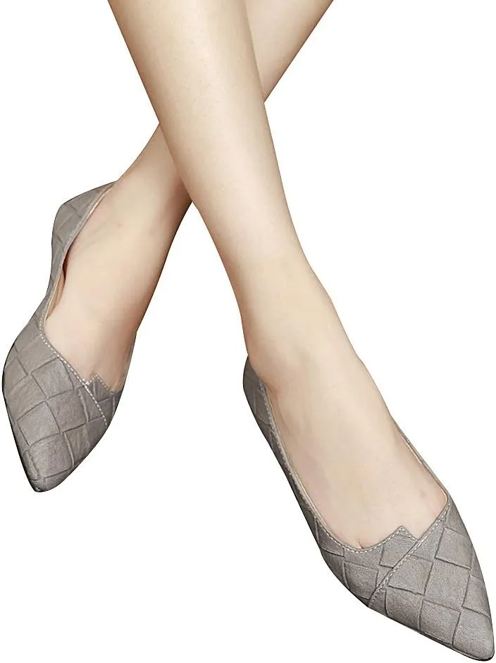 ANUFER Womens Pointed Toe Ballerinas Lightweight Flat Pumps