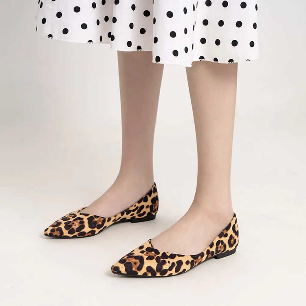 ANUFER Womens Pointed Toe Ballerinas Lightweight Flat Pumps