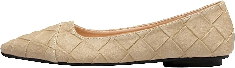 ANUFER Womens Pointed Toe Ballerinas Lightweight Flat Pumps