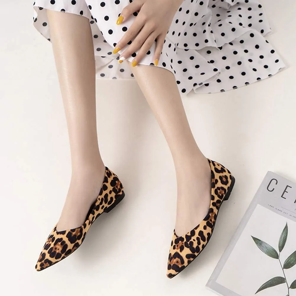 ANUFER Womens Pointed Toe Ballerinas Lightweight Flat Pumps