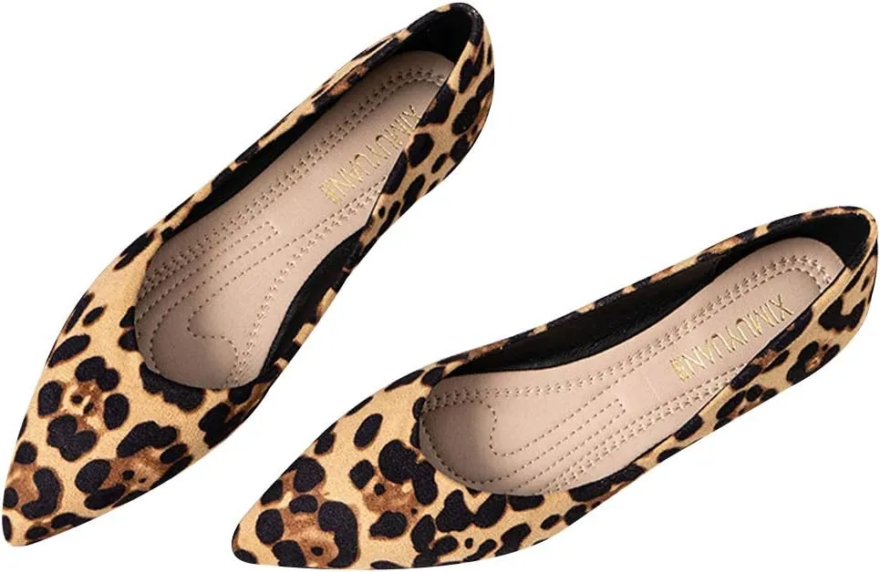 ANUFER Womens Pointed Toe Ballerinas Lightweight Flat Pumps