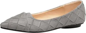 ANUFER Womens Pointed Toe Ballerinas Lightweight Flat Pumps