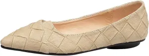 ANUFER Womens Pointed Toe Ballerinas Lightweight Flat Pumps
