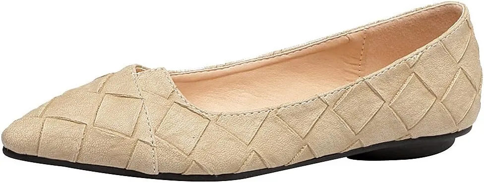 ANUFER Womens Pointed Toe Ballerinas Lightweight Flat Pumps