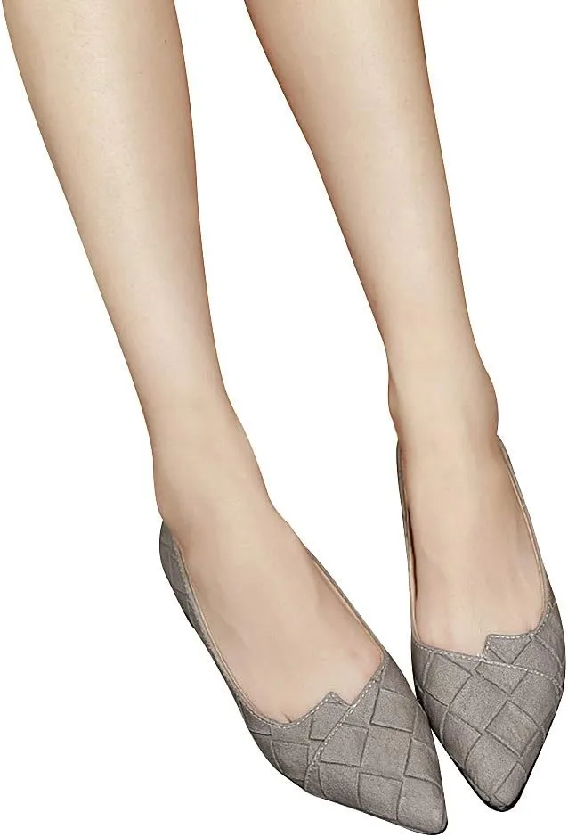 ANUFER Womens Pointed Toe Ballerinas Lightweight Flat Pumps