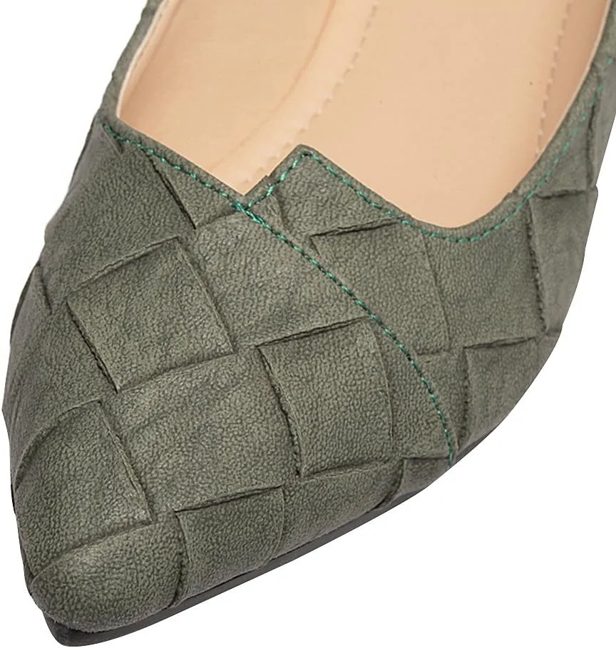 ANUFER Womens Pointed Toe Ballerinas Lightweight Flat Pumps