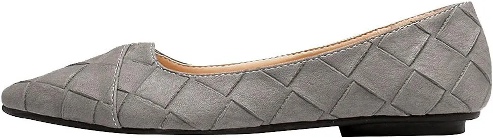 ANUFER Womens Pointed Toe Ballerinas Lightweight Flat Pumps