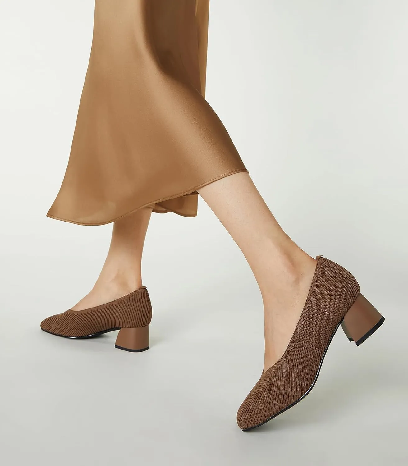 Arromic Women's Pumps Closed Toe Chunky Block Square Toe Low Heels Work Shoes Casual Daily Wear