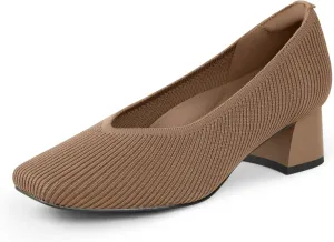 Arromic Women's Pumps Closed Toe Chunky Block Square Toe Low Heels Work Shoes Casual Daily Wear