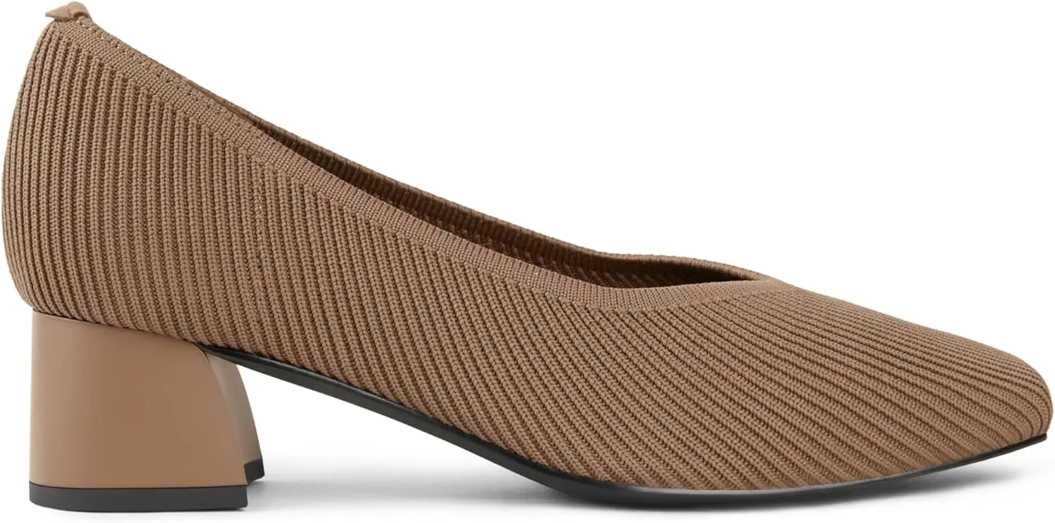 Arromic Women's Pumps Closed Toe Chunky Block Square Toe Low Heels Work Shoes Casual Daily Wear