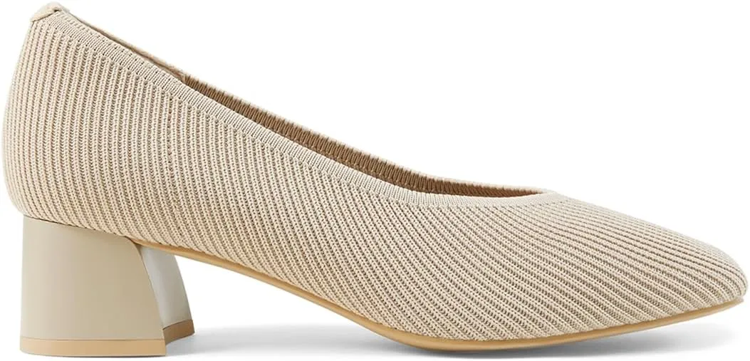 Arromic Women's Pumps Closed Toe Chunky Block Square Toe Low Heels Work Shoes Casual Daily Wear