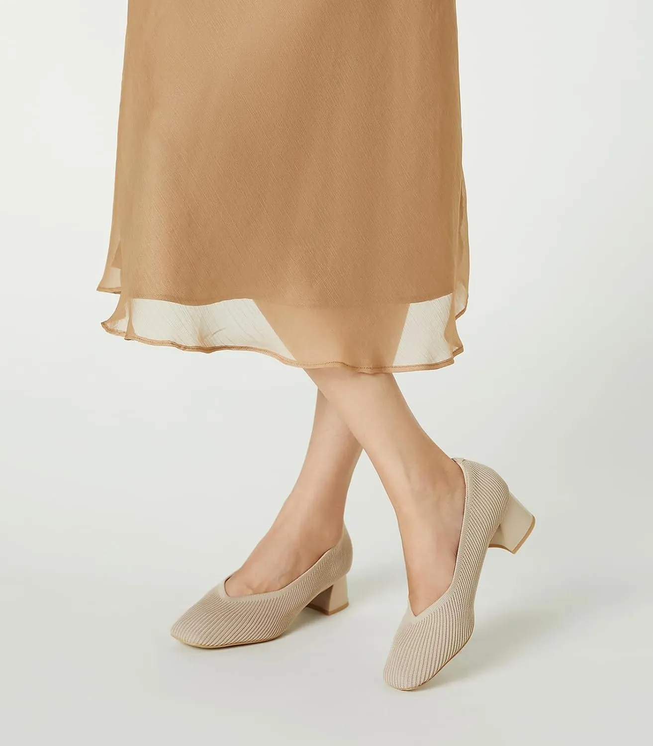 Arromic Women's Pumps Closed Toe Chunky Block Square Toe Low Heels Work Shoes Casual Daily Wear