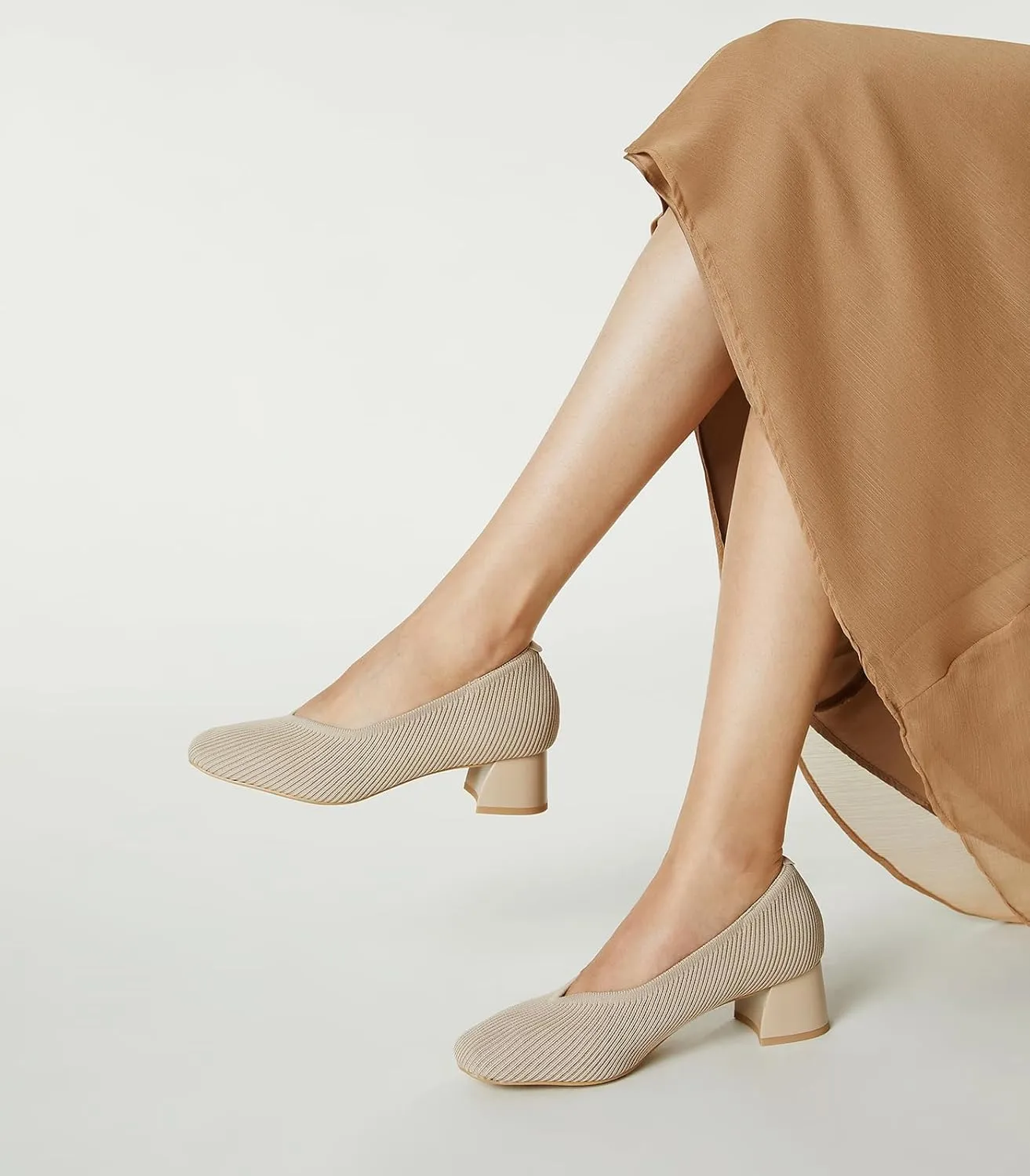 Arromic Women's Pumps Closed Toe Chunky Block Square Toe Low Heels Work Shoes Casual Daily Wear