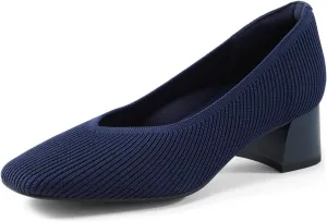 Arromic Women's Pumps Closed Toe Chunky Block Square Toe Low Heels Work Shoes Casual Daily Wear