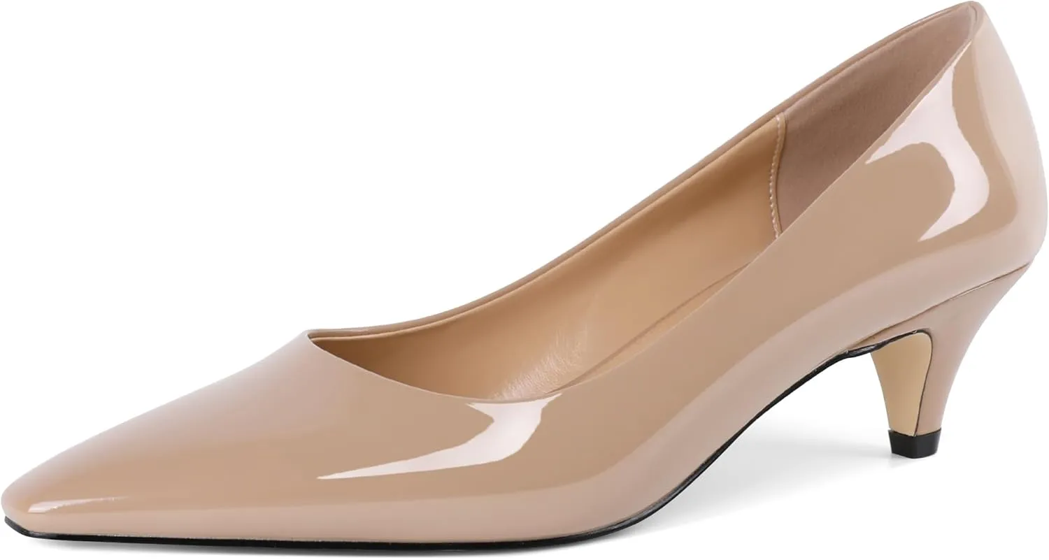 AUMOTED Women's Shoes Low Heels Square Toe Kitten Heel Daily Pumps 2 Inch Dressy Shoes