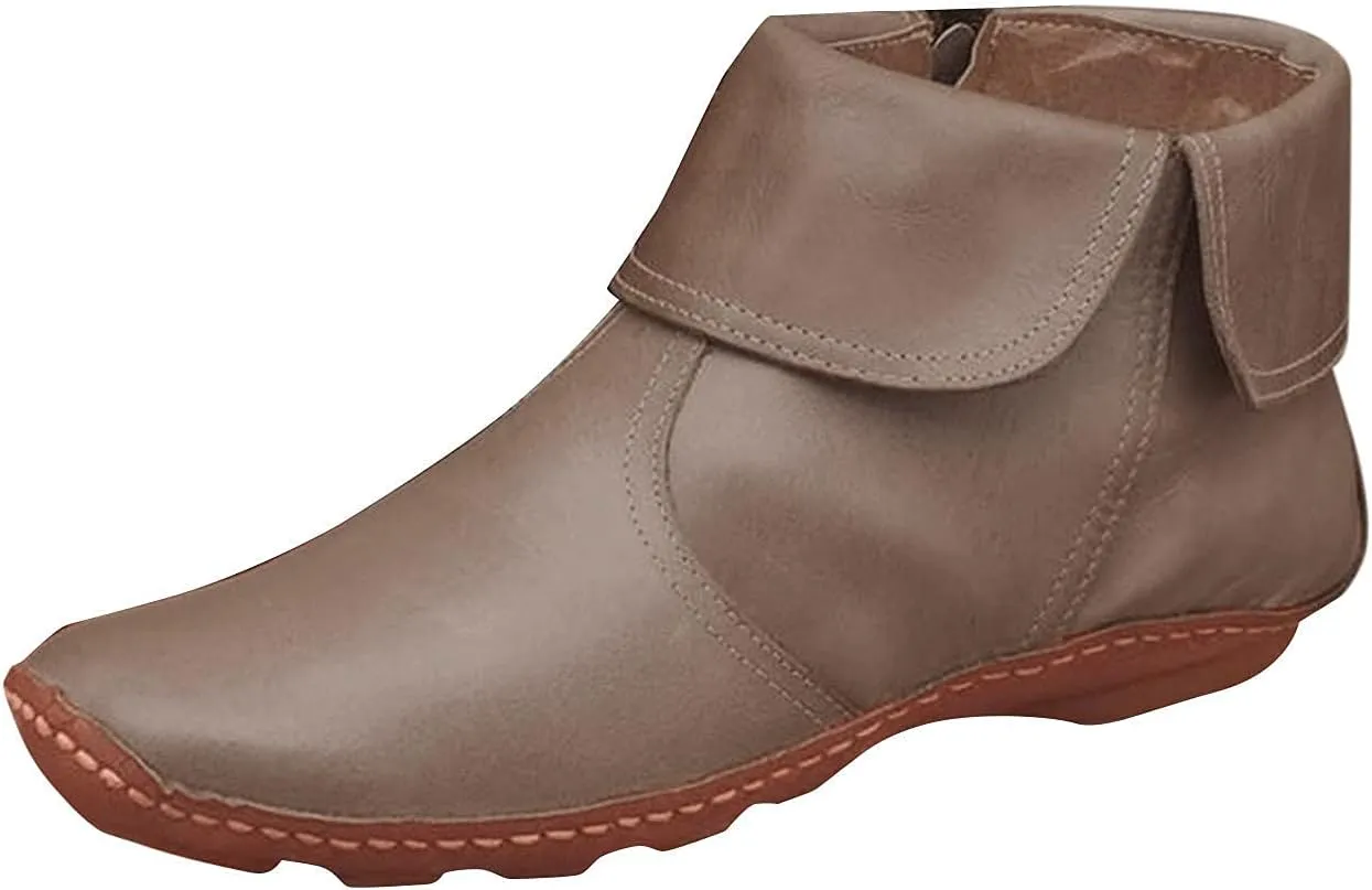 Bcshiye Booties for Women Rounded Toe Slip-Ons Sneakers Loafers Comfortable Wide Width Casual Winter Ankle Booties