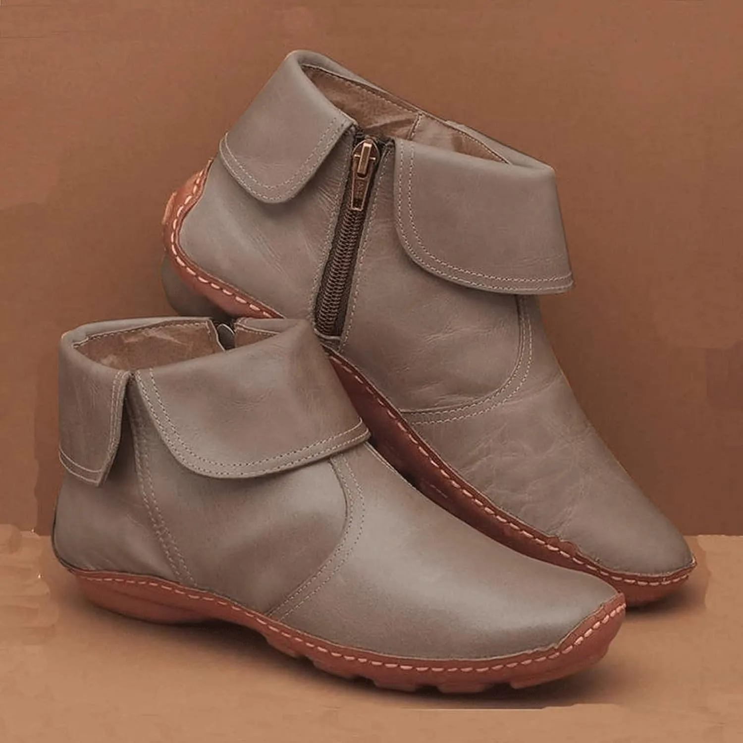 Bcshiye Booties for Women Rounded Toe Slip-Ons Sneakers Loafers Comfortable Wide Width Casual Winter Ankle Booties