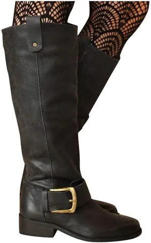 Bcshiye Women's Wide Calf Boots Knee High Riding Combat Boots Wide Width Winter Boots Extra Wide Calf Thigh High Boots