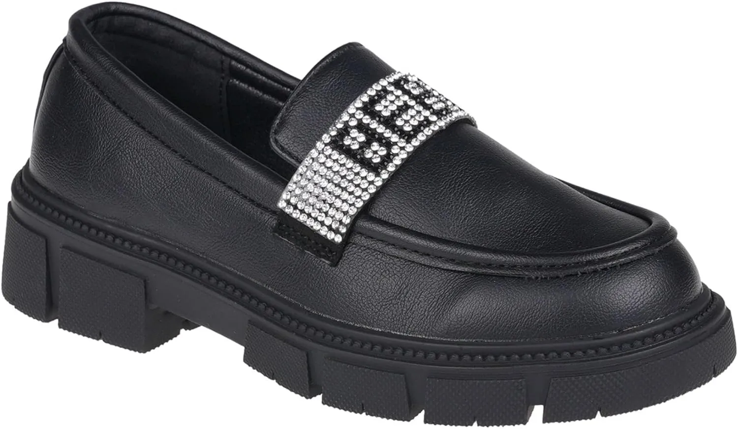 bebe Girl's Mary Jane Loafers Patent Platform Casual Black Uniform Shoes for Girls - Kids School Shoes Little Kid/Big Kid
