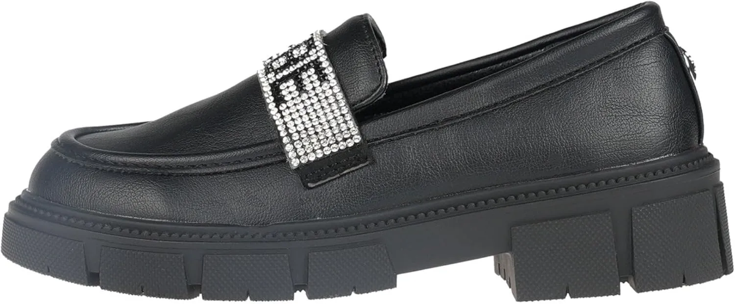 bebe Girl's Mary Jane Loafers Patent Platform Casual Black Uniform Shoes for Girls - Kids School Shoes Little Kid/Big Kid