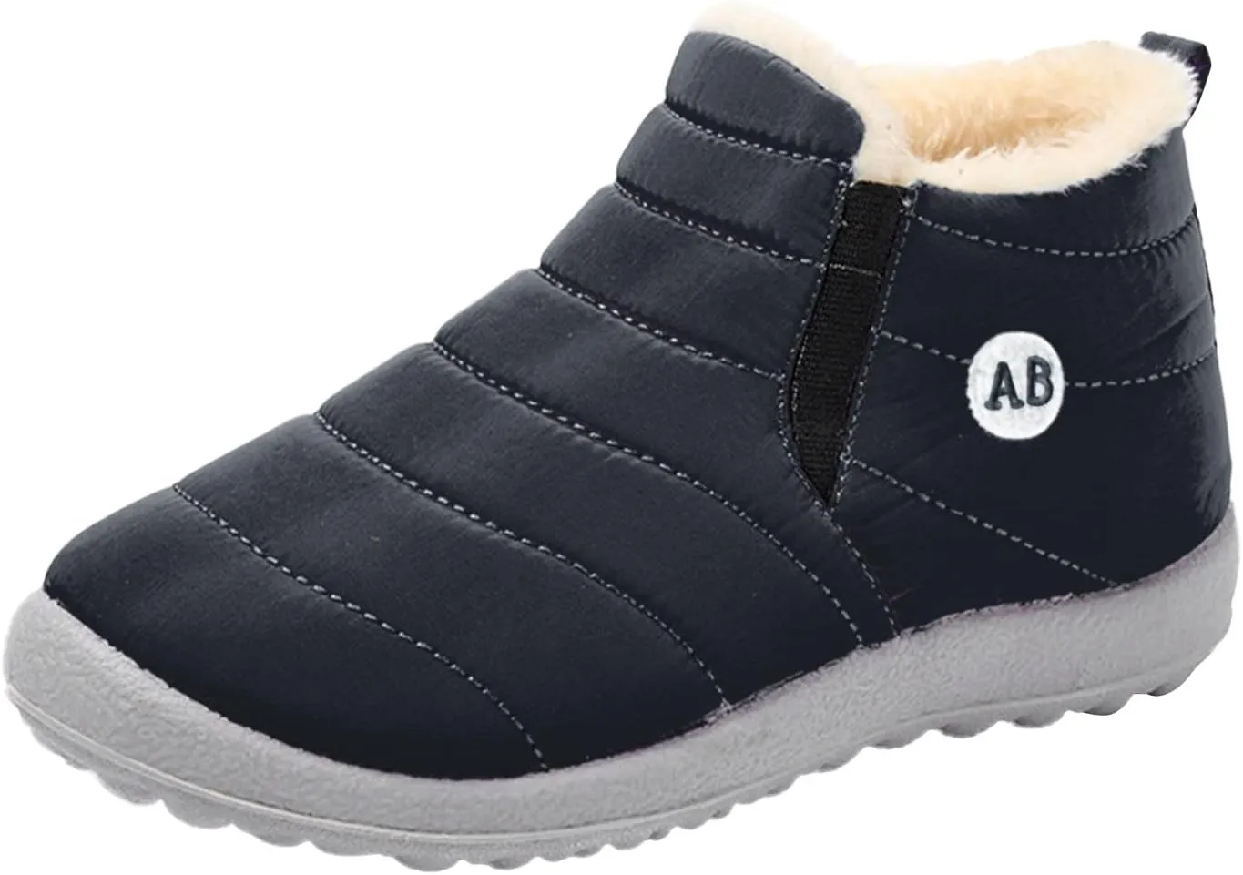 Boys Girls Winter Snow Boots Comforable Warm Fleece Lined Unisex Kids Boot Outdoor Waterproof Walking Ankle Booties
