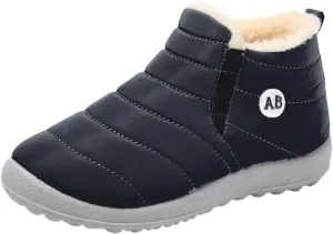 Boys Girls Winter Snow Boots Comforable Warm Fleece Lined Unisex Kids Boot Outdoor Waterproof Walking Ankle Booties