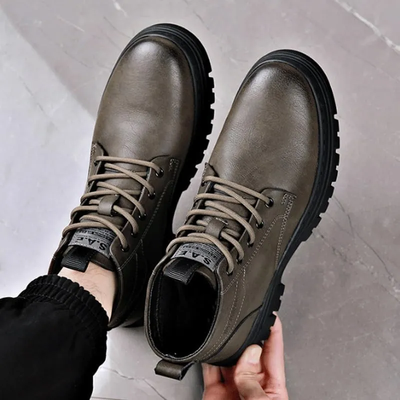 Business Casual Men's Brogue Shoes Full-Grain Leather Upper with Cushioned EVA Midsole and Flexible TPR Outsole