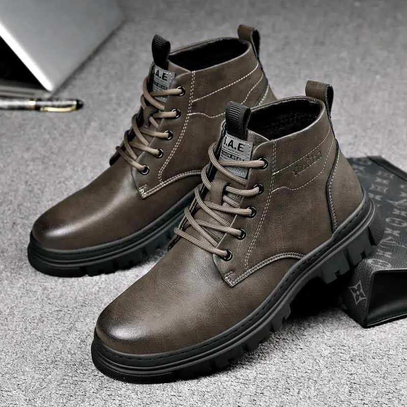 Business Casual Men's Brogue Shoes Full-Grain Leather Upper with Cushioned EVA Midsole and Flexible TPR Outsole
