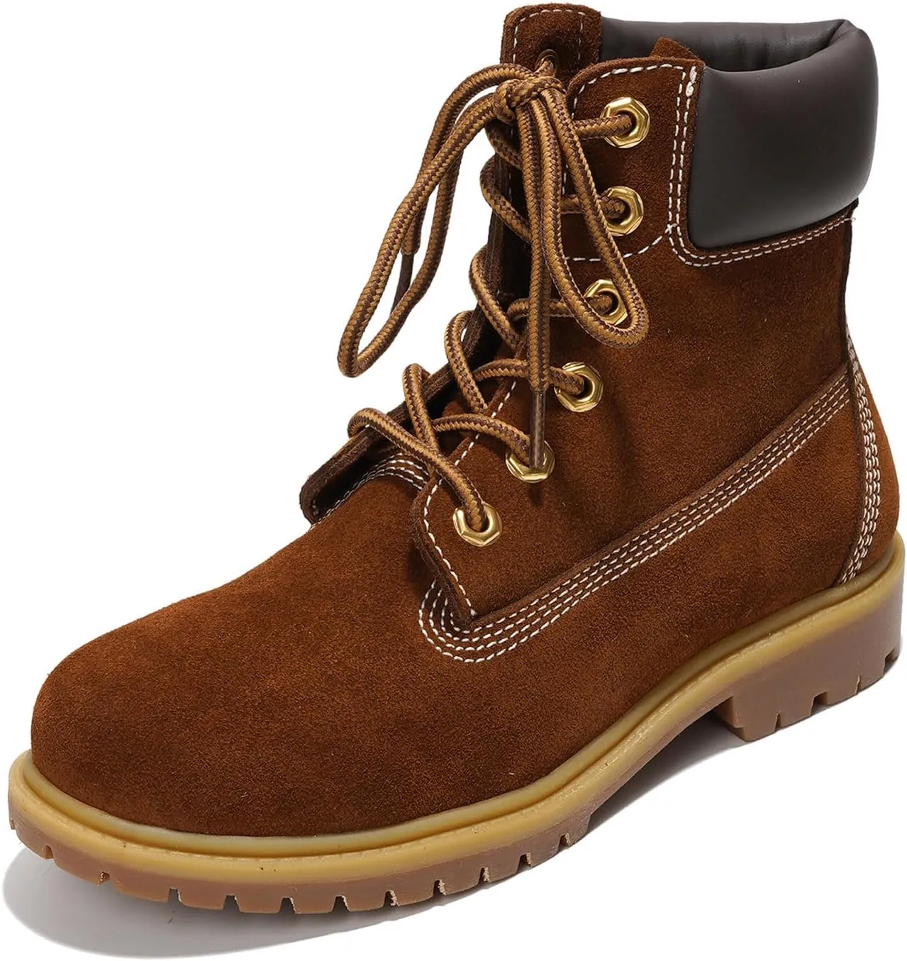 Cape Robbin Cow Suede Leather Slip-Resistant Ankle Boots Womens - Lace-Up Combat Boots - Water-Resistant Fall Moto Boots, Womens Winter Combat Boots (Alecia.A)