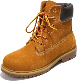 Cape Robbin Cow Suede Leather Slip-Resistant Ankle Boots Womens - Lace-Up Combat Boots - Water-Resistant Fall Moto Boots, Womens Winter Combat Boots (Alecia.A)