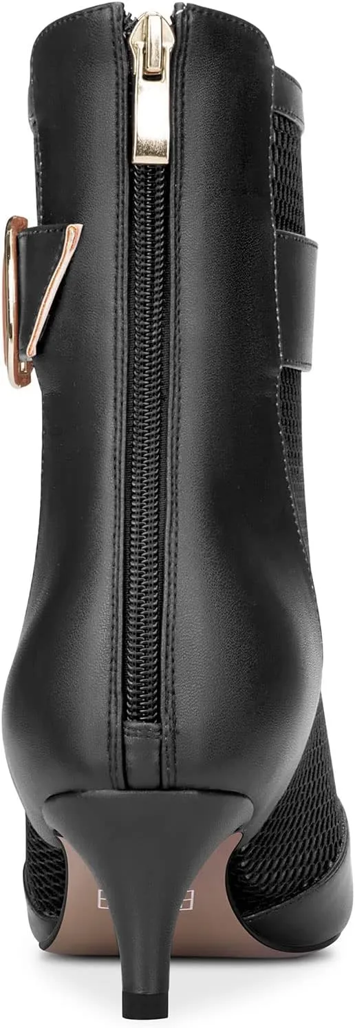 Castamere Women Mid Heel Pointed Toe Summer Mesh Ankle Boots Short Bootie Zipper Prom Dress 2.0 Inches Heels