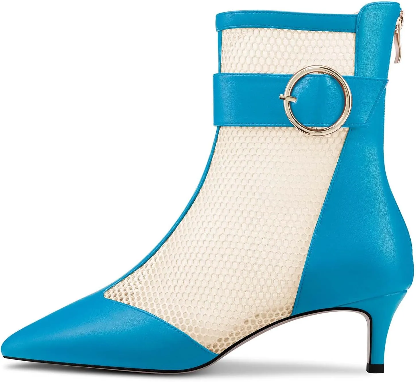Castamere Women Mid Heel Pointed Toe Summer Mesh Ankle Boots Short Bootie Zipper Prom Dress 2.0 Inches Heels