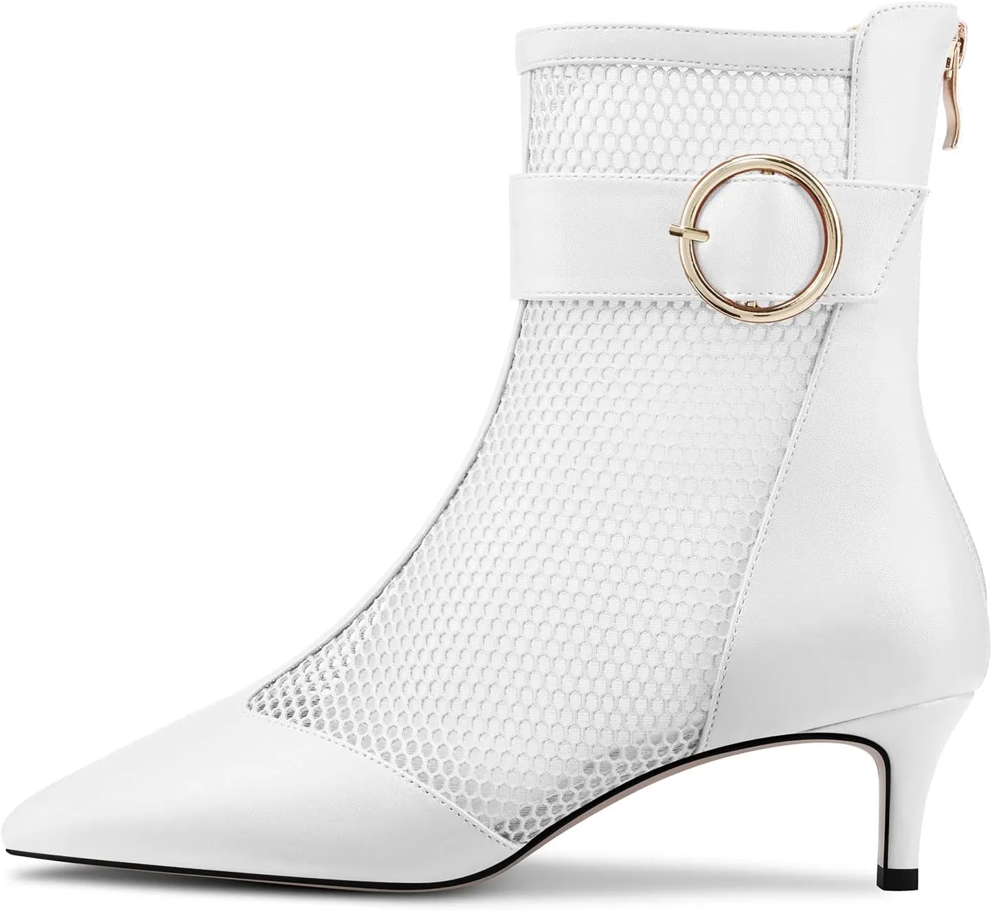 Castamere Women Mid Heel Pointed Toe Summer Mesh Ankle Boots Short Bootie Zipper Prom Dress 2.0 Inches Heels