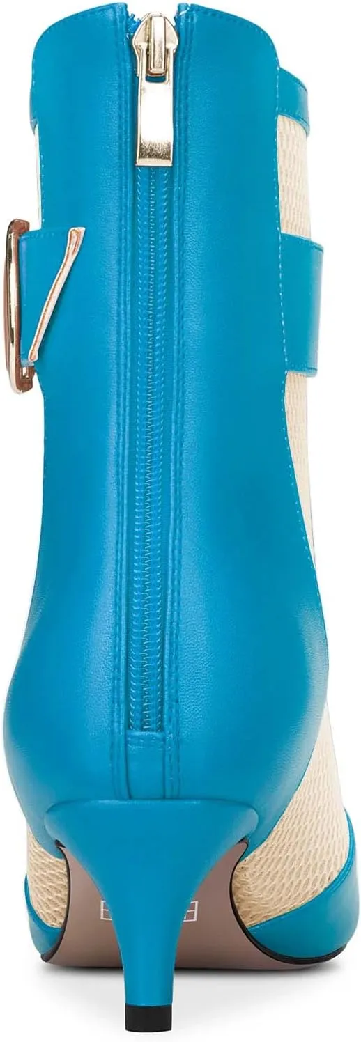 Castamere Women Mid Heel Pointed Toe Summer Mesh Ankle Boots Short Bootie Zipper Prom Dress 2.0 Inches Heels
