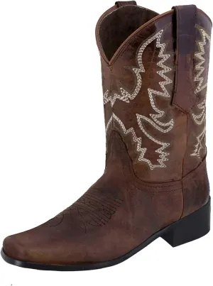 Cowboy Boots for Women Cowgirl Western Ankle Booties Low Chunky Heels Pointed Toe Retro Embroidered Short Shoes