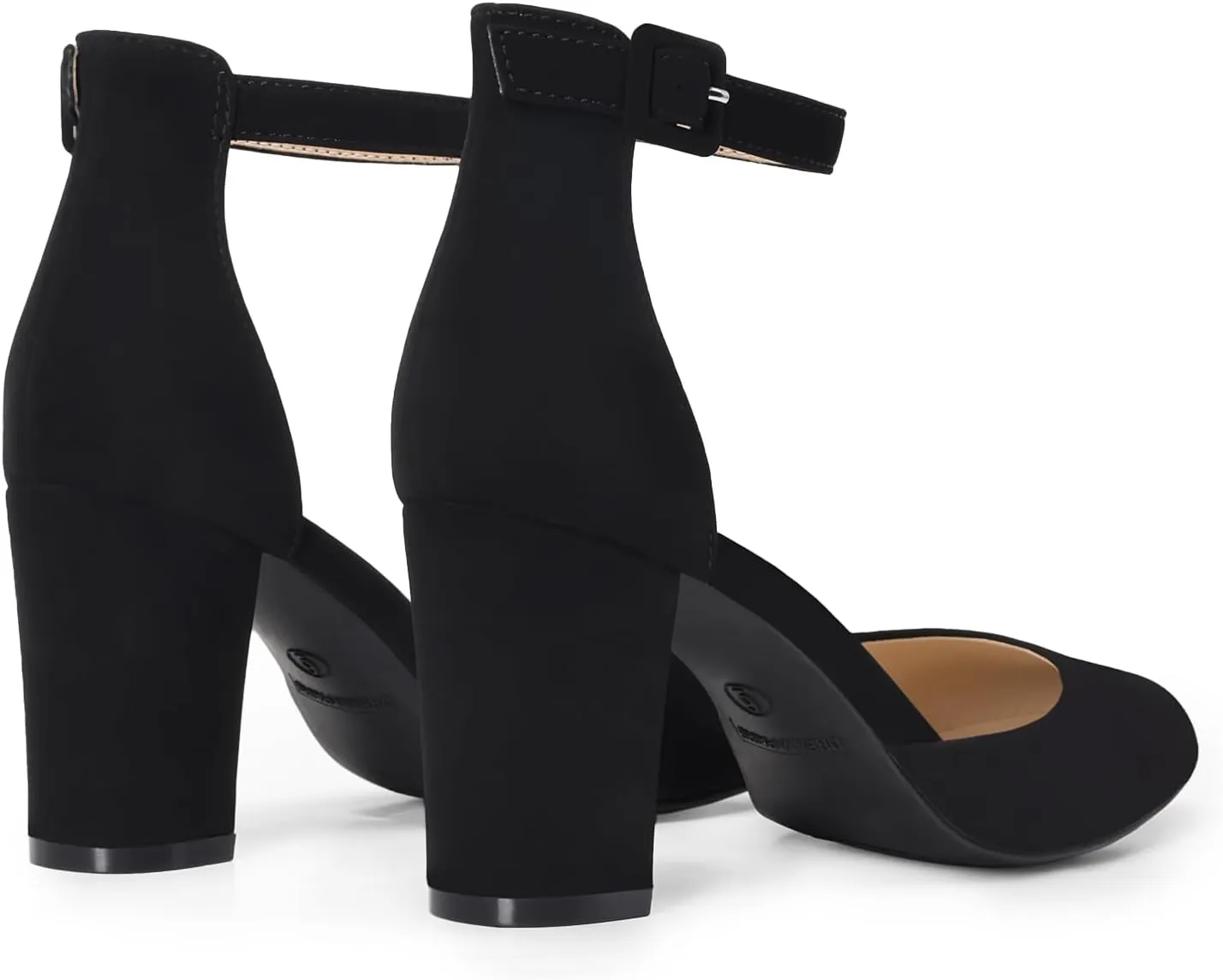 DREAM PAIRS Women's Closed Toe Chunky Heels Ankle Strap Low Block Heels Round Toe Dress Bridal Wedding Pumps Shoes
