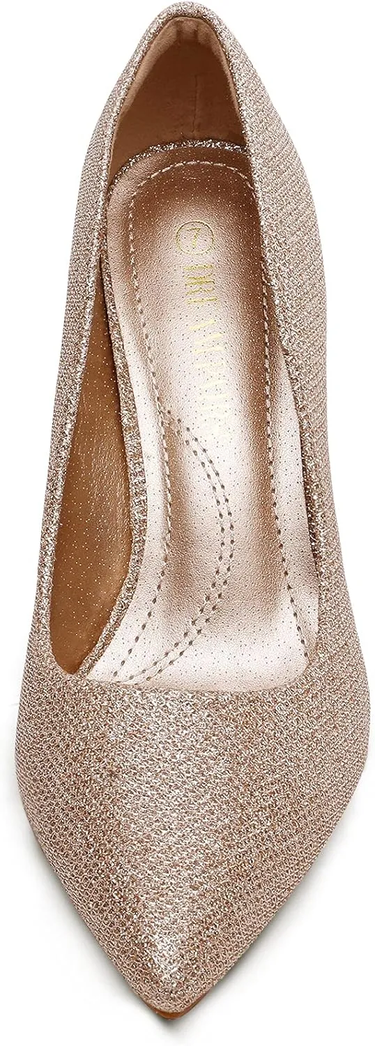 DREAM PAIRS Women's High Stiletto Heels Closed Pointed Toe Dress Pumps Shoes for Wedding Work Office Business, 3 Inches