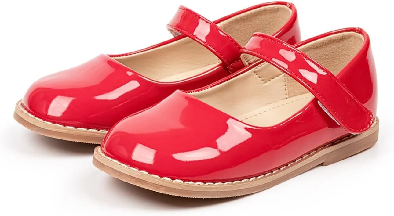 Dress Shoes for Girls Baby Kids Patent Leather Shoes Toddler Mary Jane Shoes Wedding Party Slip-On School Shoes