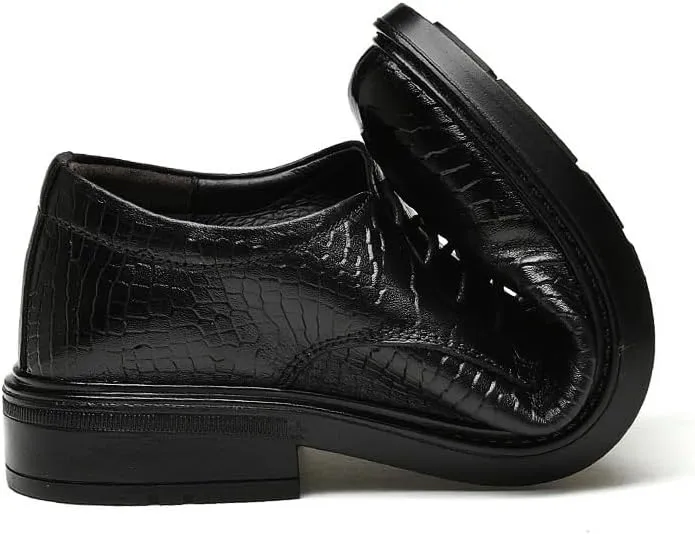 Dress Shoes for Men Lace Up Pointed Toe Leather Brogue Embossed Wing tip New Shoes Block Heel Anti-Slip Non Slip Party