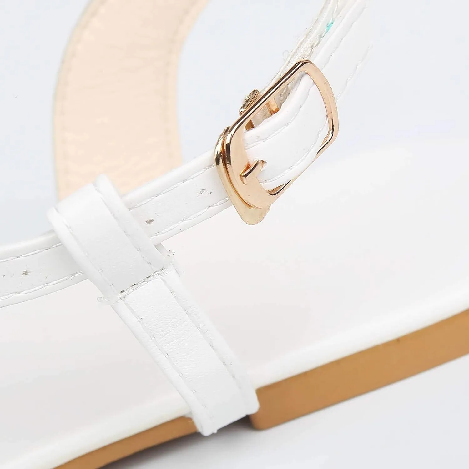Eduavar Sandals for Women Dressy Summer, Sandals for Women Beach Sandals Breathable Buckle Rhinestone Open Toe Flat Sandals