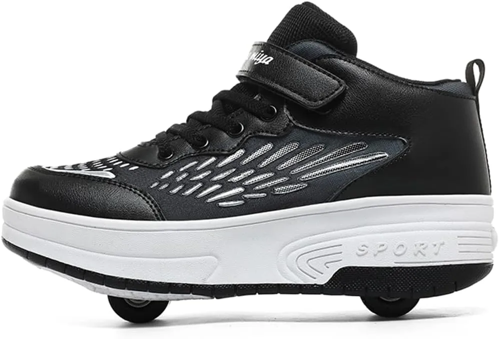 Ehauuo Roller Skates Shoes Sneakers Wheels Removable for Boys Girls Safety Stain-Resistant Easy on and Clean Comfortable as Kids Fun Sports Loved for Kids Beginners