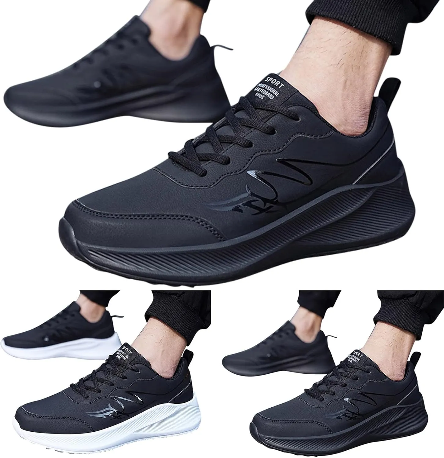 Fashion Men Sports Shoes Flat Thick Bottom Non Slip Lace Up Upper Comfortable Sneaker Shoes for Men Fashion