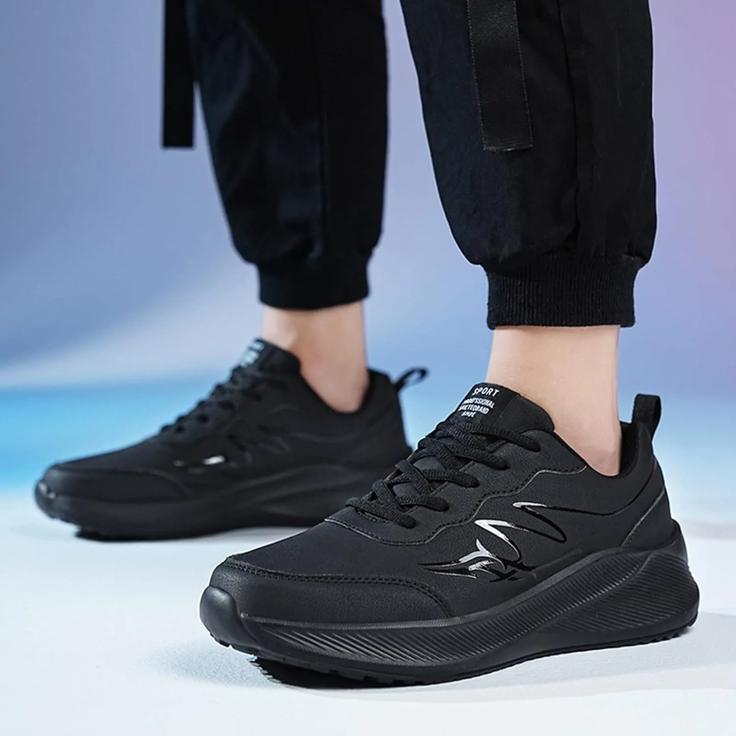 Fashion Men Sports Shoes Flat Thick Bottom Non Slip Lace Up Upper Comfortable Sneaker Shoes for Men Fashion