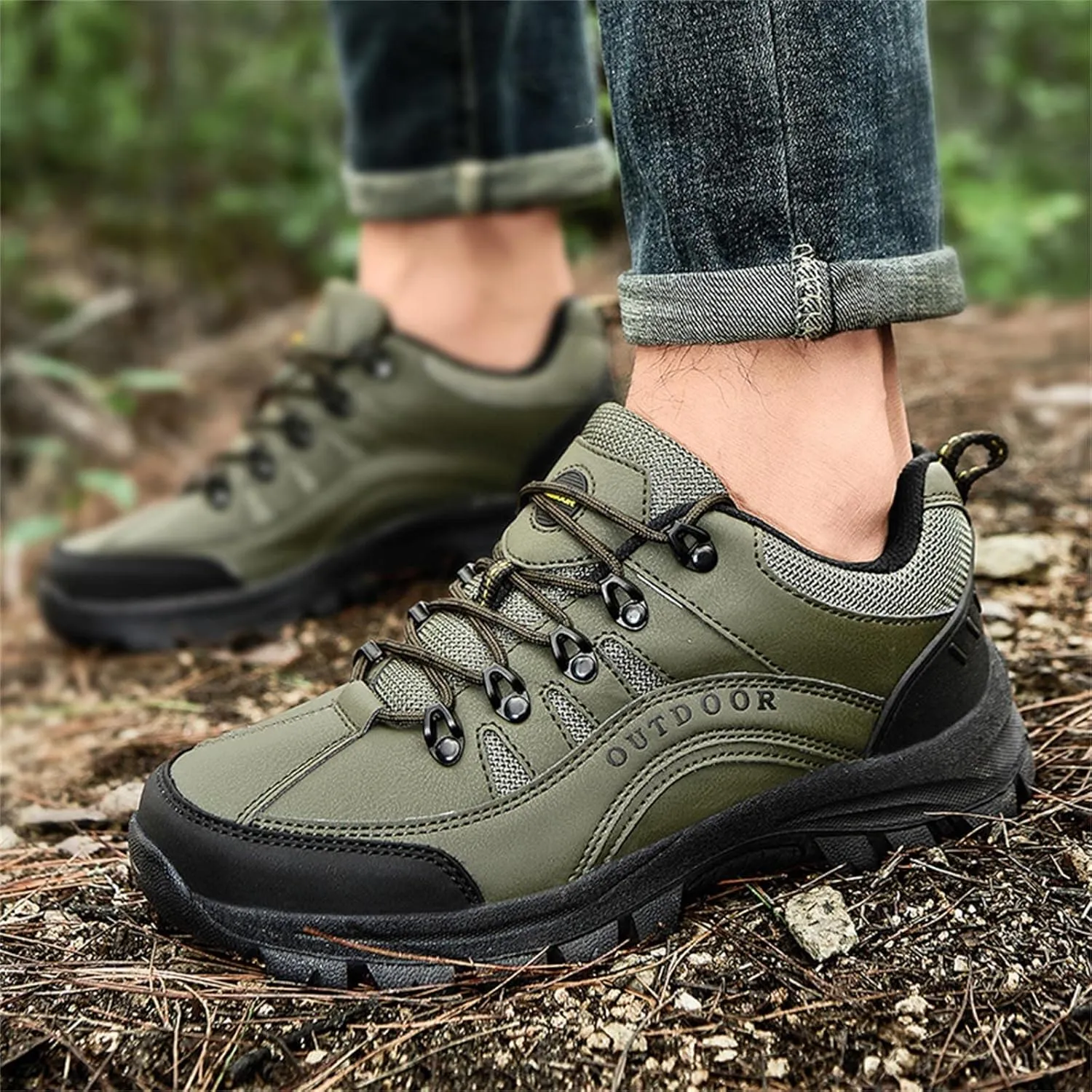 Fashion Summer and Men Hiking Shoes Non Slip Soles Thick Bottom Mesh Breathable Casual Lace Up Mens Casual Sneaker