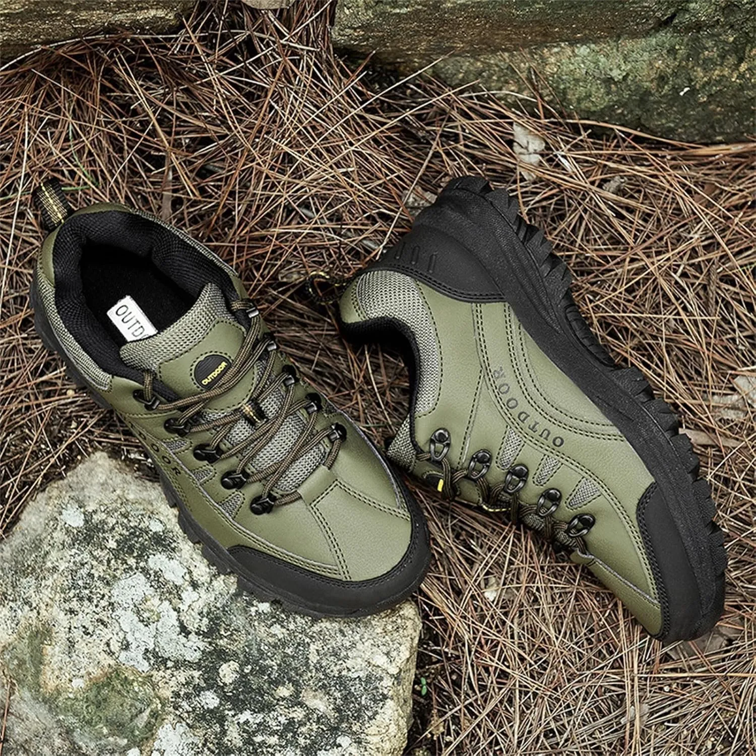 Fashion Summer and Men Hiking Shoes Non Slip Soles Thick Bottom Mesh Breathable Casual Lace Up Mens Casual Sneaker