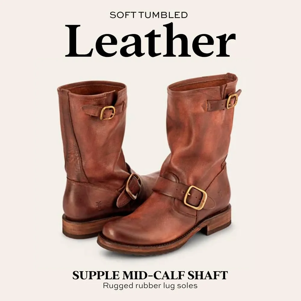 Frye Veronica Short Boots for Women Made from Full-Grain Leather with Antique Metal Hardware, Goodyear Welt Construction, and Rubber Lug Soles  6  Shaft Height