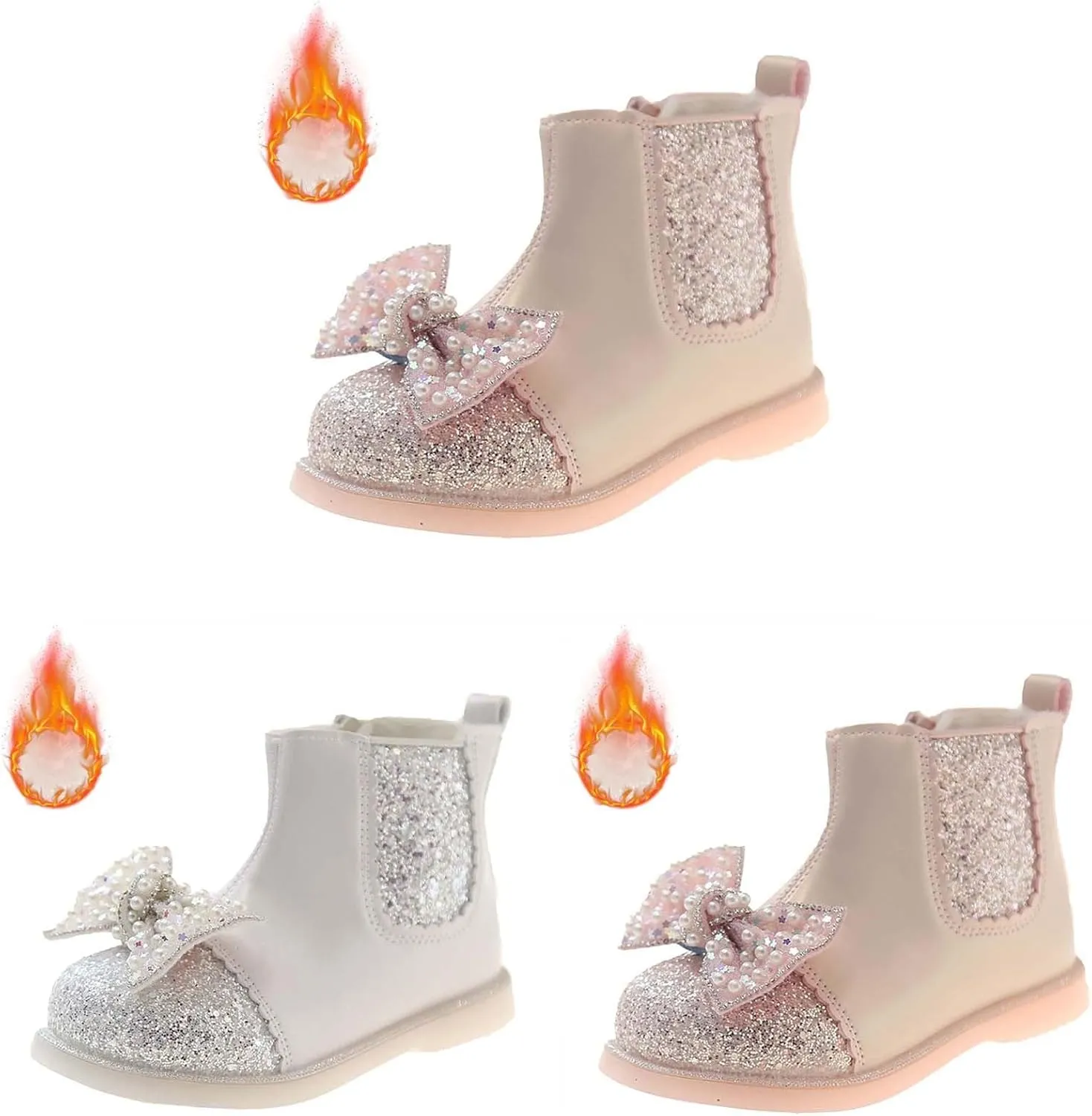 Girl Boots Girls Boys Snow Boots Outdoor Warm Comfortable Non Slip Mid Calf Padded Small Big Kids High Top Ankle Boots