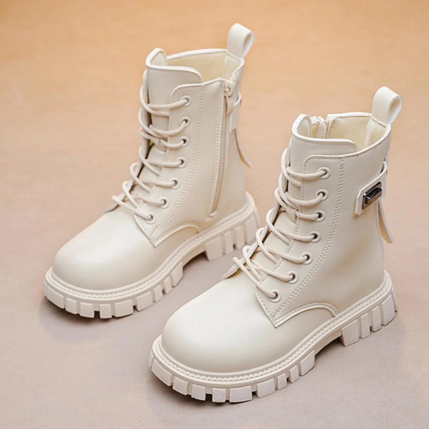 Girl Boots Kids Ankle Boots Comfortable Slip on Lug Sole Short Booties Waterproof Combat Shoes Short Shoes