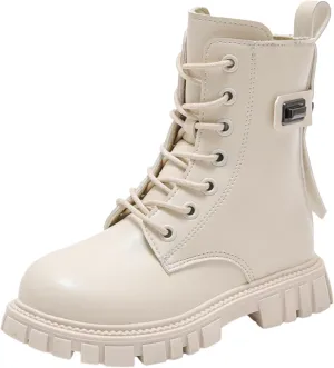 Girl Boots Kids Ankle Boots Comfortable Slip on Lug Sole Short Booties Waterproof Combat Shoes Short Shoes